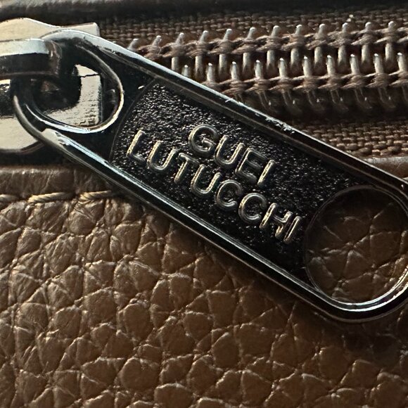 Guei Lutucchi Milano Genuine Leather Clutch Italian Design Crown Logo - Picture 4 of 14